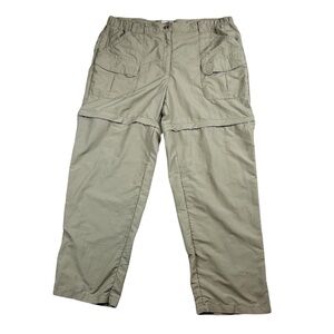 L.L. Bean Convertible Cargo Pants 100% Nylon Tan Zip-Off Pants - Size XL